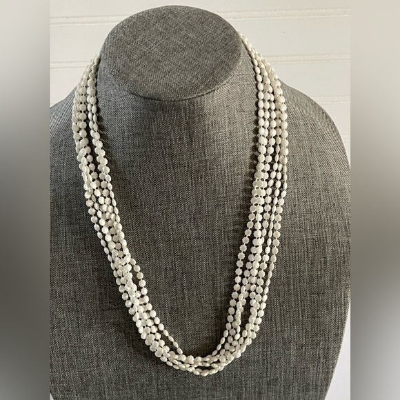 Vintage Jewelry - Vintage Womens Retro White Bead Wrap Necklace 52” Pin-Up